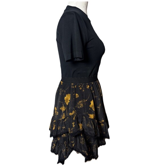 Allsaints Women’s EU 36 Nico Heligan floral-print lace-trimmed crepe skirt Fairy - Picture 5 of 11
